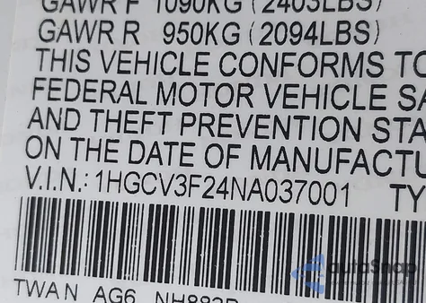 2022 Honda Accord Hybrid Sport from USA, damaged, VIN 1HGCV3F24NA037001